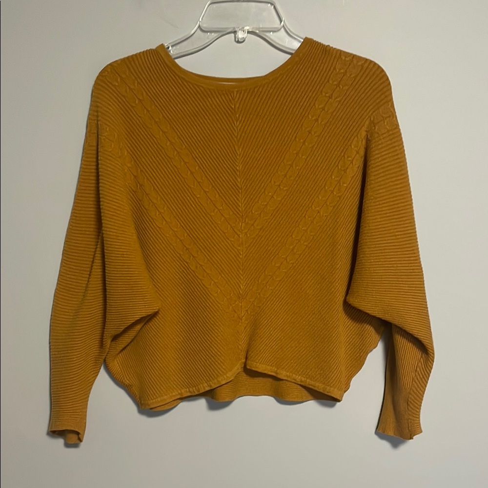 Philosophy Golden Yellow Crop Sweater W/ Batwings Size 2X